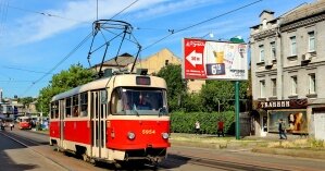 В Киеве образовалась пробка из трамваев: фото